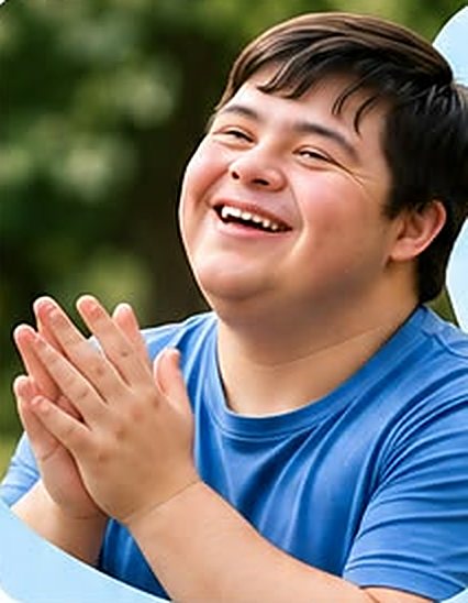 Young man laughing and clapping